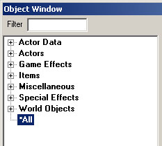 The Object Window w/collapsed list.